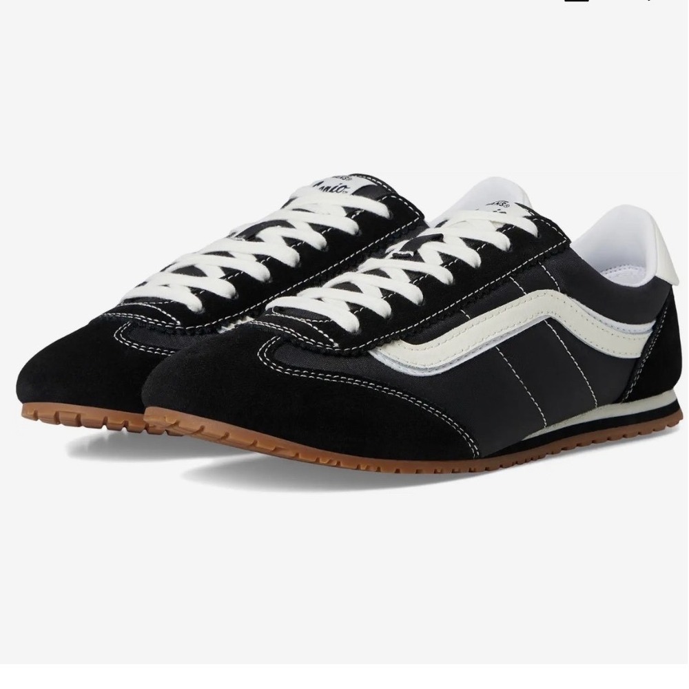 Vans Serio Super Low Pro Black White Vintage Track Sneakers NIB Women 9 Men 7.5